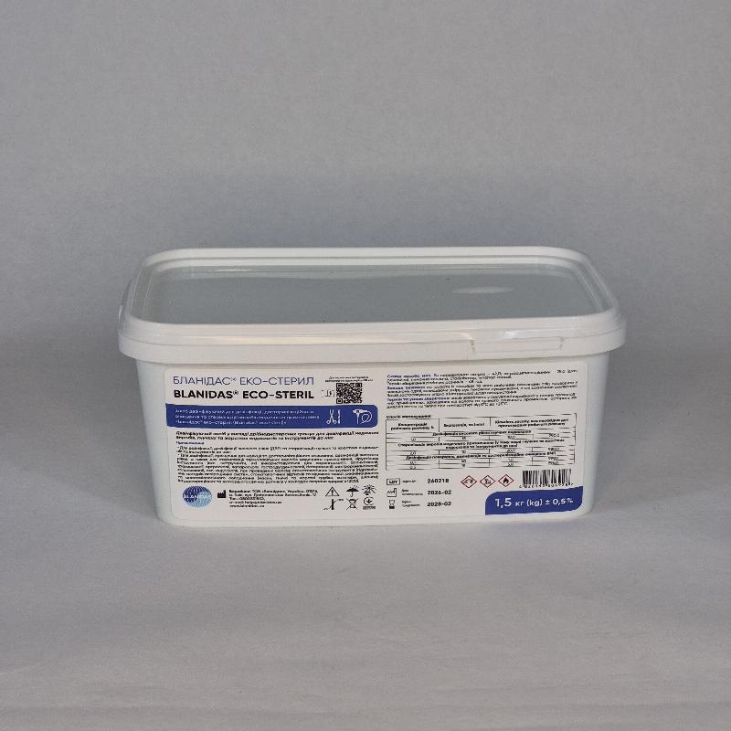 Засіб дезінфікуючий для дезінфекції, достерилізаційного очищення та стерилізації ВМП «Бланідас еко-стерил (Blanidas eco-steril)», 1,5 кг (kg)